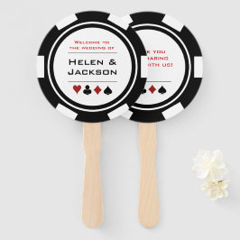 Leque Casino Poker Chip Black White Bem-Vindo Ao Casamen