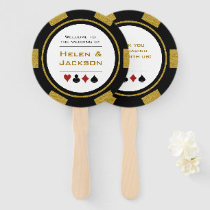 Leque Casino Poker Chip Dourado Black Bem-Vindo Ao Casam