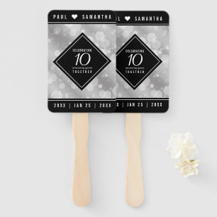 Leque Celebração do Aniversário de Casamento de 10 Tin