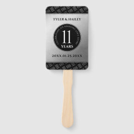 Leque Celebração do Aniversário do Casamento de Aço Eleg