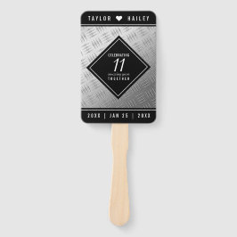 Leque Celebração do Aniversário do Casamento de Aço Eleg