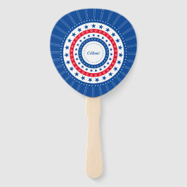 Leque Celebrar estrelas vermelhas, brancas e azuis