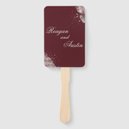 Leque Celestial Burgundy Starlight Program Hand Fan