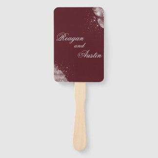 Leque Celestial Burgundy Starlight Program Hand Fan
