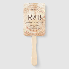Leque Cerimônia de Casamento Nomes de Monograma de Madei