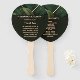 Leque Cerimônia de Casamento Real Verde Escuro