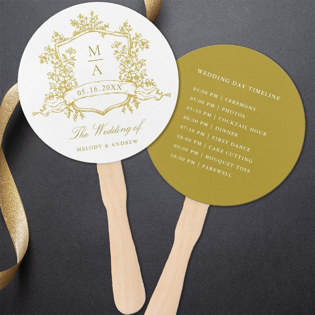 Leque Cesto Dourada Clássica Crest Ceremony Timeline (Front & Back)