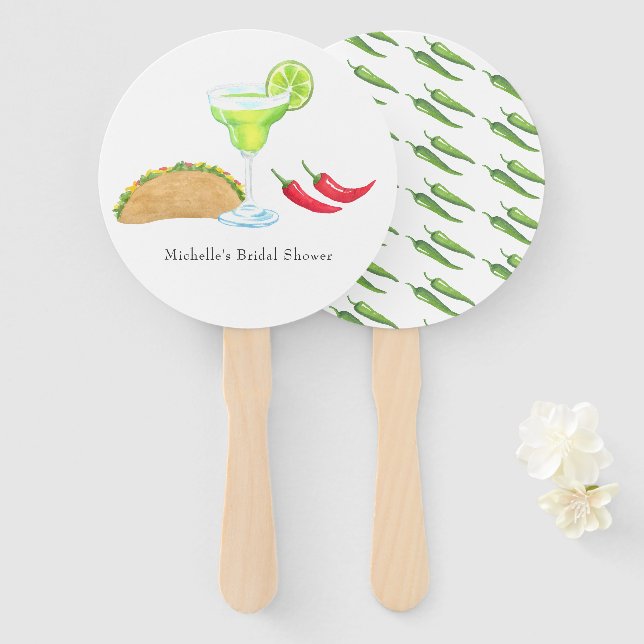 Leque Chá de Bebê de Taco Fiesta Mexicana (Frente e Verso)