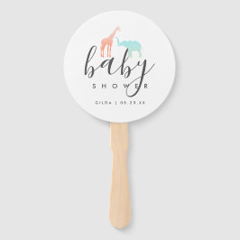 Leque Chá de Bebê Elegante Girafa Elefante