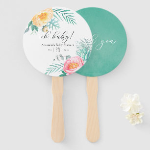Leque Chá de Bebê Floral Hortelã Tropical
