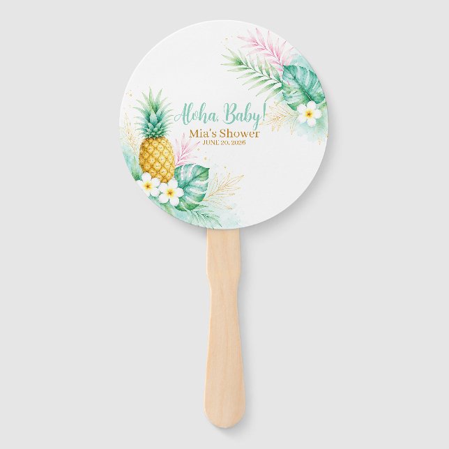 Leque Chá de Bebê Tropical Aloha (Frente)