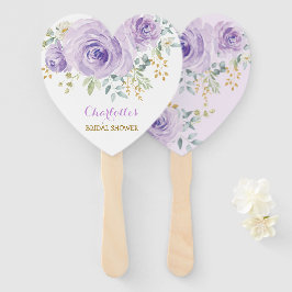 Leque Chá de casamento Floral Dourado Roxo