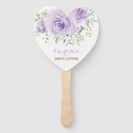 Leque Chá de casamento Floral Dourado Roxo