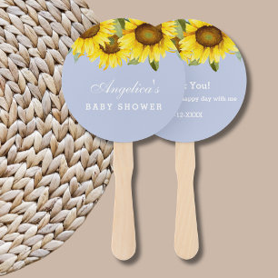 Leque Chá de fraldas Amarelo de girassol Dusty Blue Boho