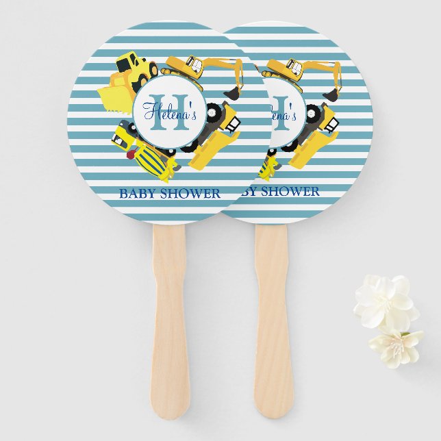 Leque Chá de fraldas de distribuição azul de caminhões d (Frente e Verso)