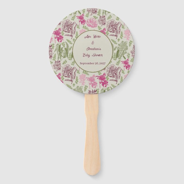 Leque Chá de fraldas de Garota Eucalyptus de Peony Botân (Frente)