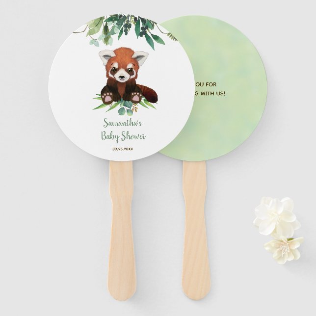 Leque Chá de fraldas Eucalyptus com Urso Bonito Verde (Frente e Verso)