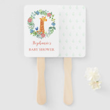 Chá de fraldas Giraffe Floral Wreath Personalizado