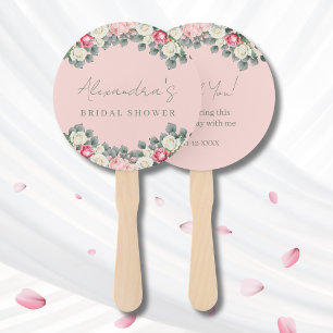Leque Chá de panela de Rosas de Vintagem Rosa Blush - Ob