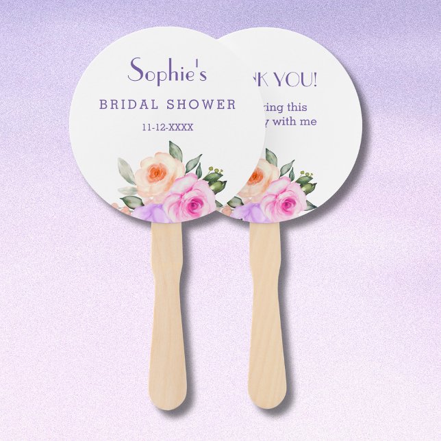 Leque Chá de panela Floral Brilhante das Rosas Lilás Chi (Criador carregado)