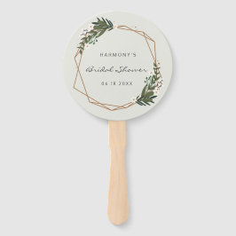 Leque Chá de panela Verde de Quadro Dourado Geométrico M