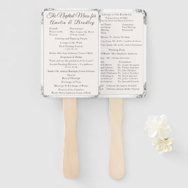 Leque Champagne-Pink Lace Programa Católico de Casamento