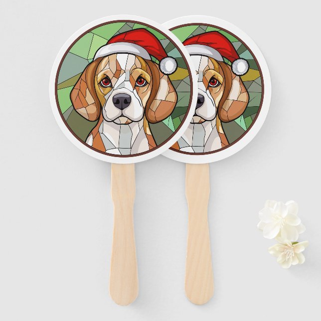 Leque Charming Canine Cheer: Beagle temeu o Natal (Frente e Verso)