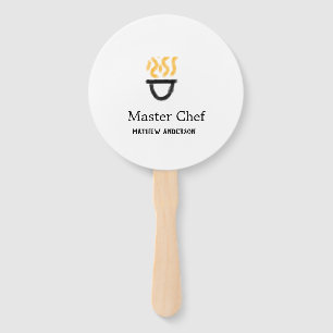 Leque Chef mestre adicionar nome panela preta fumaça de