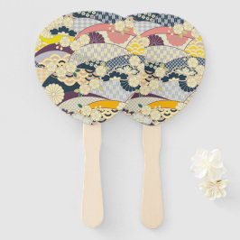 Leque Cherry Blossom Japonês Floral Red White