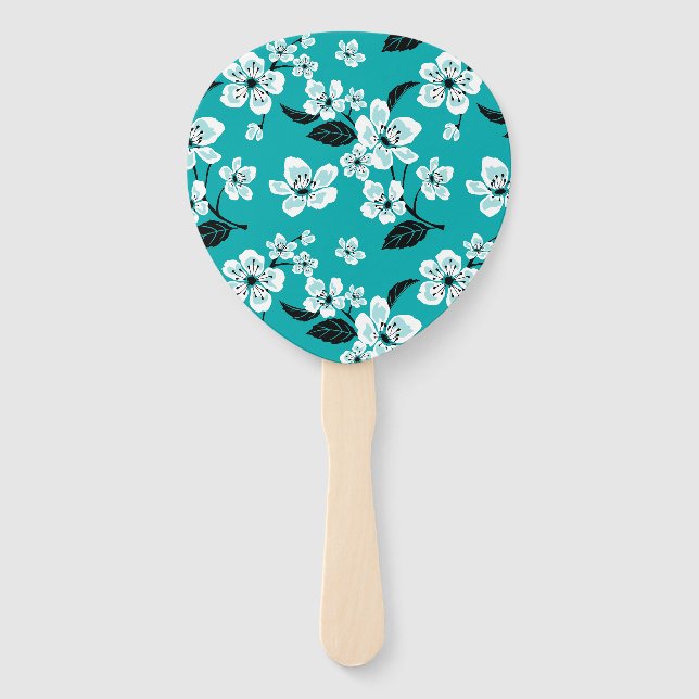LEQUE CHERRY BLOSSOM - SAKURA (TEAL) (Frente)