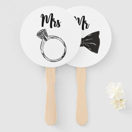Leque Chic Black & White Bride ou Jogos de Casamento de 