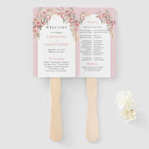 Leque Chic Boho arch blush peonies pampas programa de gr