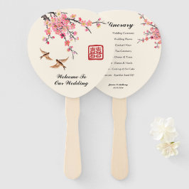 Leque China Ink pintando flores aves programa de casamen