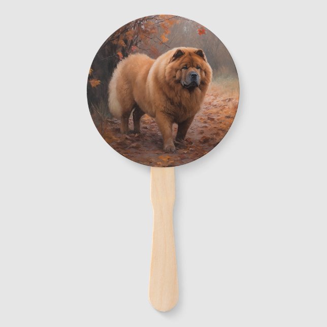 Leque Chow Chow em Autumn Leaves Cai Inspire (Frente)