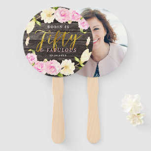 Leque Cinqüênta e 50th aniversário floral fabuloso
