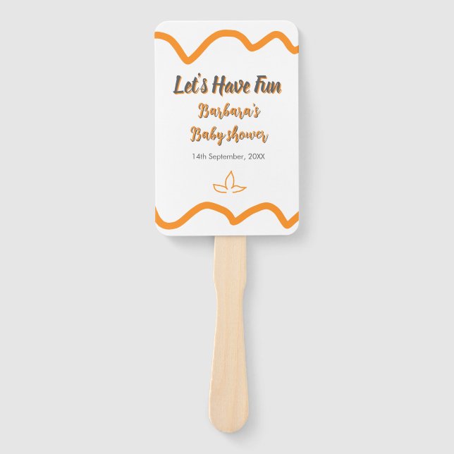 Leque Cinza-de-laranja retro-espanhol chá de fraldas boh (Frente)