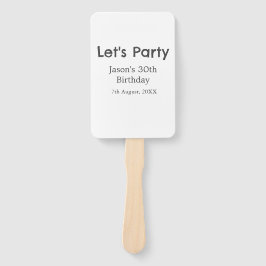 Leque cinza simples aniversário de 30 anos vamos da fest