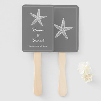 Leque Cinza Starfish Ventiladores de Mão