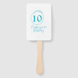 Leque Círculo turquesa. Brilhante 10.º aniversário negri