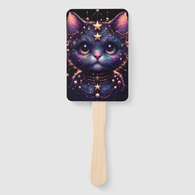 Leque Cismic kitty and fiery drgain hand fan (Frente)
