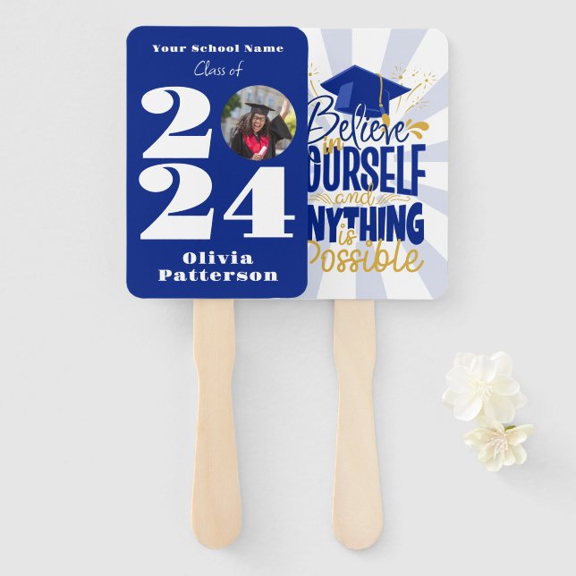 Leque Classe de Foto Personalizada 2024 (Frente e Verso)