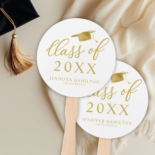Leque Classe De Graduação Branca Dourada Elegante 2021
