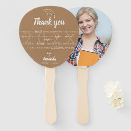 Leque Classe de Graduação de Foto Marrom 2025 Obrigado