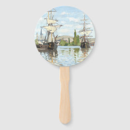 Leque Claude Monet. Navios a voar no Sena em Rouen