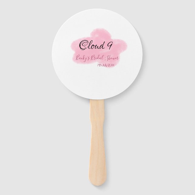 Leque Clouds nine red pastel bridal shower namedate (Frente)