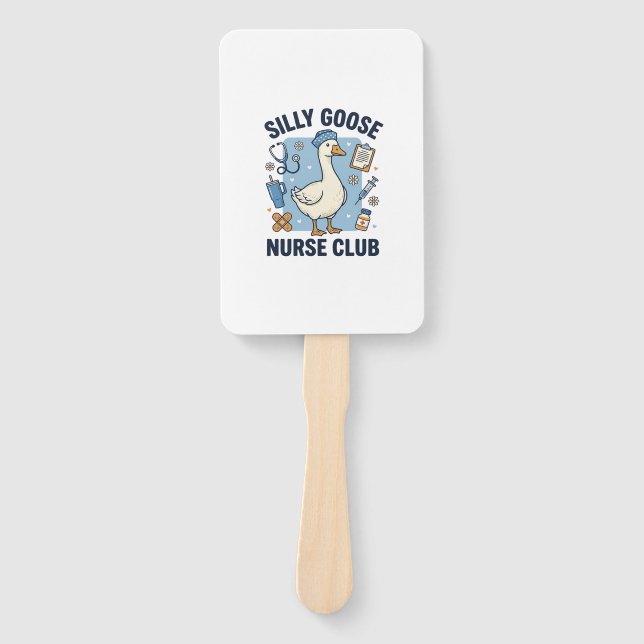 Leque Clube de Enfermeira Ganso Bobo Design de Vetor de  (Frente)