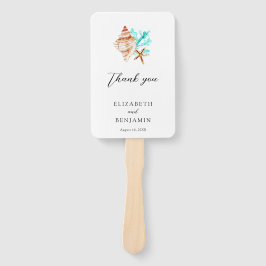 Leque Coastal Beach Seashell Thank you Wedding Photo