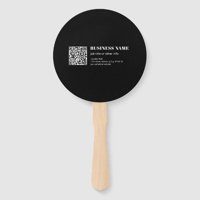 Leque Código QR personalizado e texto retrô-moderno edit (Frente)