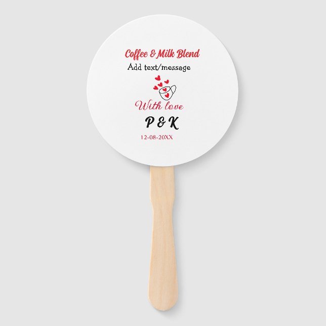 Leque Coffee & milk blend love couple coffee red heart n (Frente)