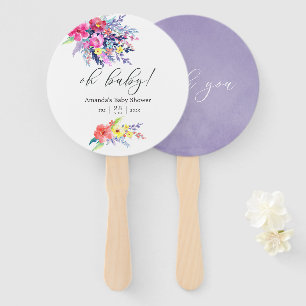 Leque Colorida Aquarela Chá de fraldas Floral